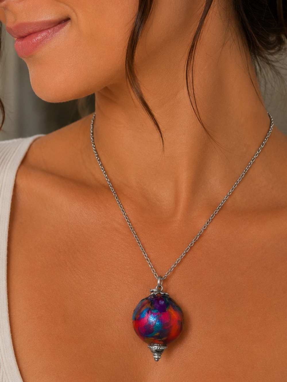 Vibrant Multicolor Pendant Necklace